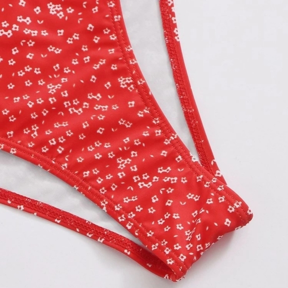 DITSY FLORAL BANDAU HIGH WAISTED BIKINI SWIMSUIT BY SHEINSIZE L (US 8-10) - Picture 4 of 5